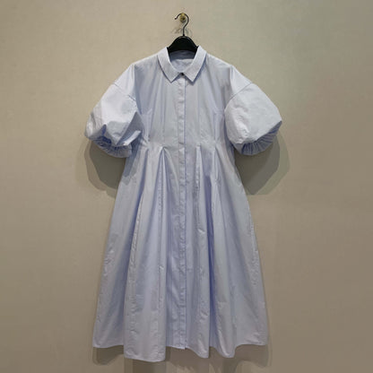 【ワンピース】パフスリーブワンピース レディース 春夏 ゆったりシルエット きれいめ 半袖 ロングワンピース【JZシリーズ】