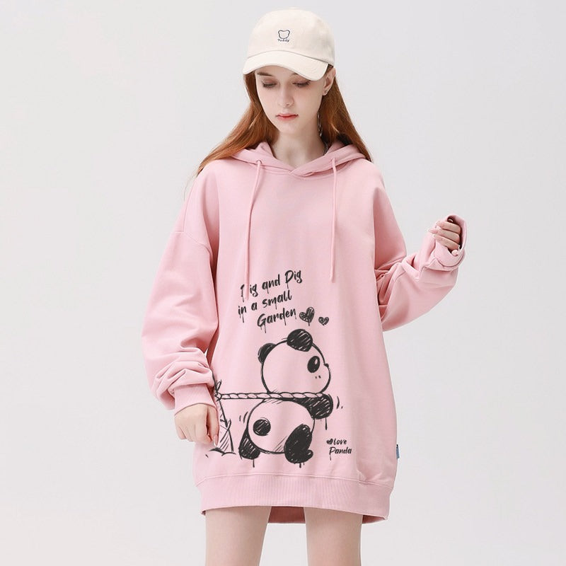 【トップス】🐼パンダ柄 裏起毛・厚手 フード付き スウェット レディース 秋冬新作 パーカー【FCシリーズ】