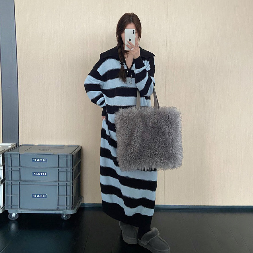 【ワンピース】体型カバーニットワンピース レディース 秋冬新作 大きいサイズ ミディ丈 ストレートシルエット【JZシリーズ】