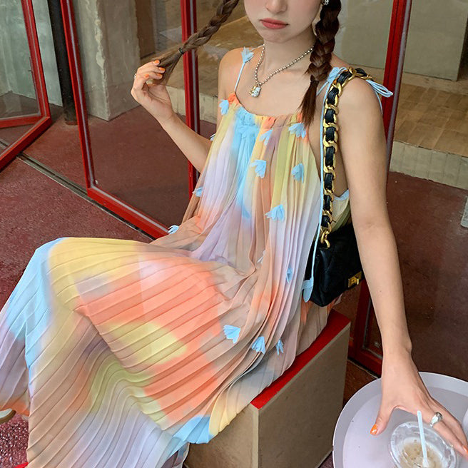 【ワンピース】海辺リゾート 夏 ゆったり ノースリーブワンピース【SHシリーズ】