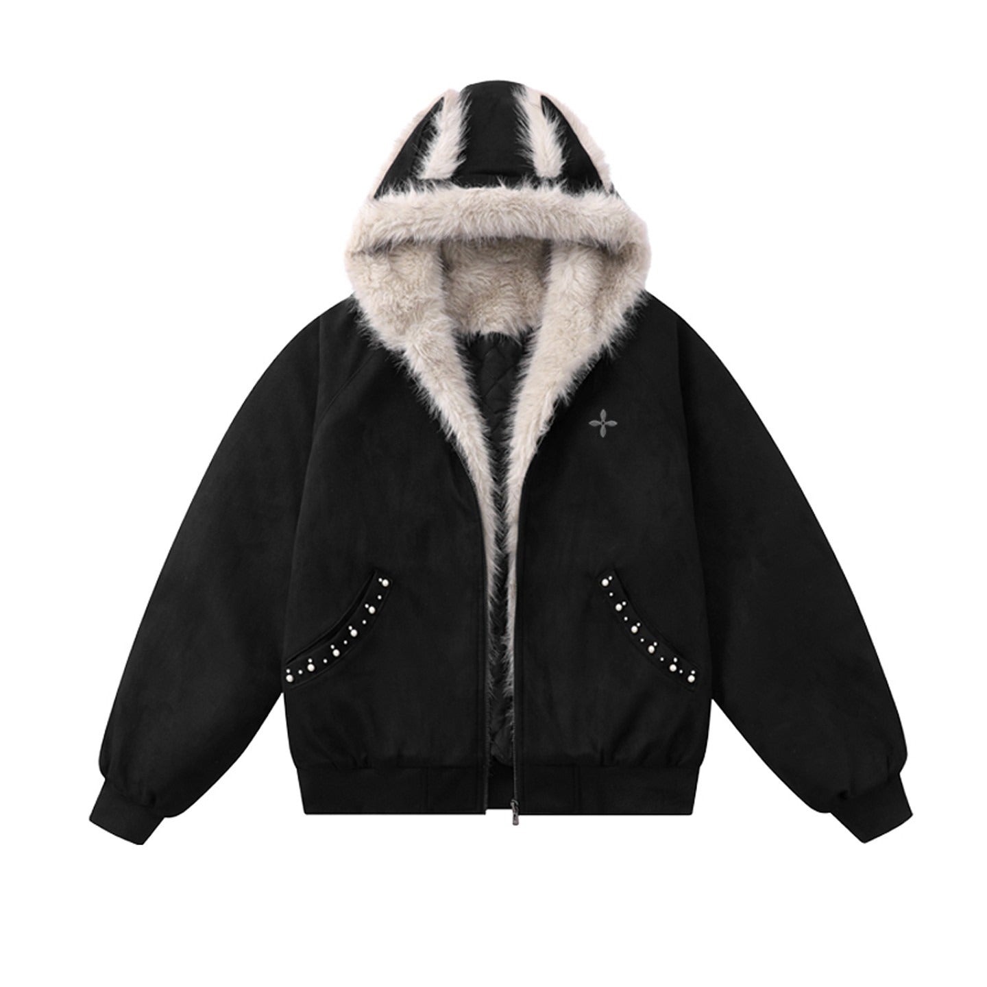 【アウター】デビルモチーフ アメリカンスタイル 裏起毛 綿入れコート ユニセックス 秋冬【FCシリーズ】【15～20日内発送】