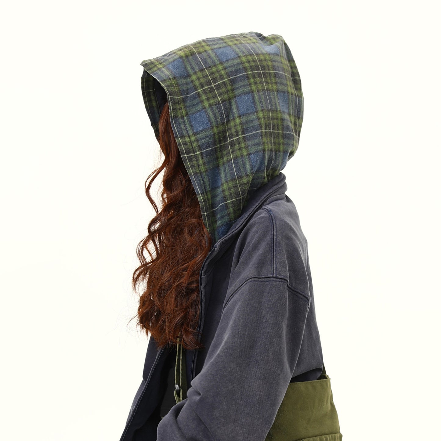 【アウター】ヴィンテージデザインチェック柄フーディ レディース ショートスウェットジャケット【FCシリーズ】