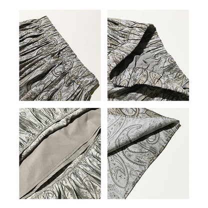 【ボトムス】秋新作 フレンチスタイル ペイズリー柄 切替え フレアスカート リゾート風 レディース コーディネート自在【SHシリーズ】