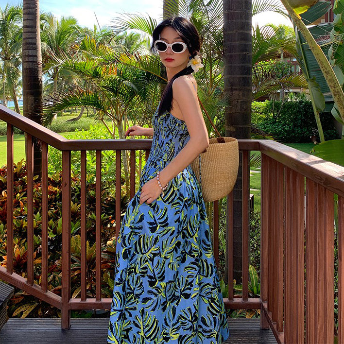 【ワンピース】花柄×リゾート感たっぷり ノースリーブワンピース 夏 大人気トレンドアイテム【SHシリーズ】