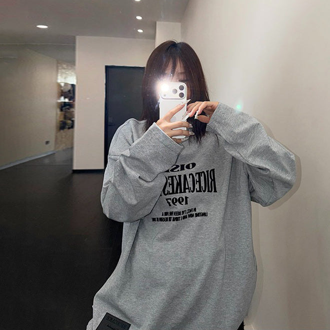 【トップス】コットンロゴロンT レディース リラックスシルエット 長袖Tシャツ 秋コーデ【FCシリーズ】
