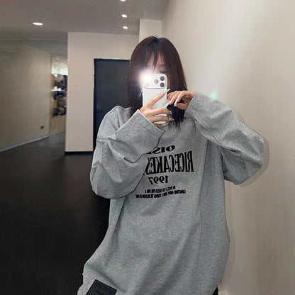 【トップス】コットンロゴロンT レディース リラックスシルエット 長袖Tシャツ 秋コーデ【FCシリーズ】