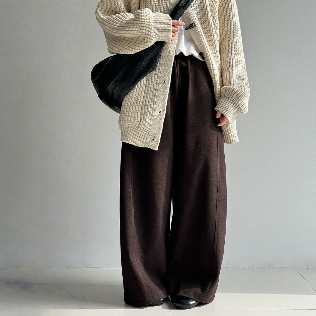 【ボトムス】裏起毛 ウール混 細見え 春 秋 冬 バナナパンツ  【JZシリーズ】