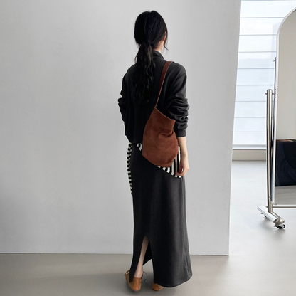 2点セット！【セットアップ】ゆるシルエット セットアップ レディース スタンドカラー トップス+スカート 上下セット【JZシリーズ】