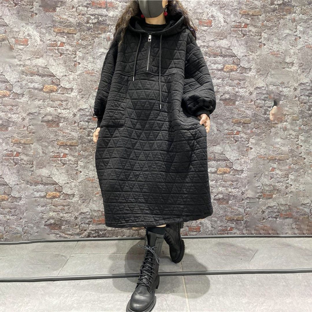 【24AW】【ワンピース】追加TYPE 韓国風 ゆったり プラスサイズ 長袖ワンピース