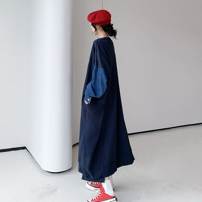 60%OFF⭐️期間限定【ワンピース】デニム切替 ウォッシュ加工 配色 ゆったり ロング丈 英字プリント スウェット長袖ワンピース
【FCシリーズ】