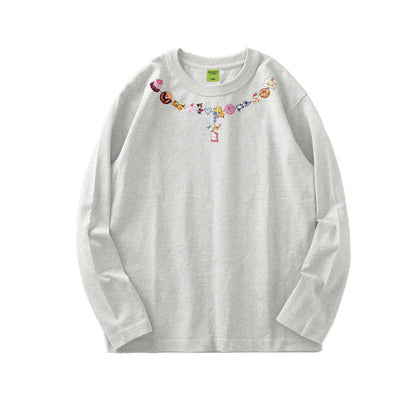 【トップス】アメリカンレトロ 長袖Tシャツ レディース 春新作 ゆったりシルエット デザイン性抜群 ストリート系 ルーズトップス【FCシリーズ】