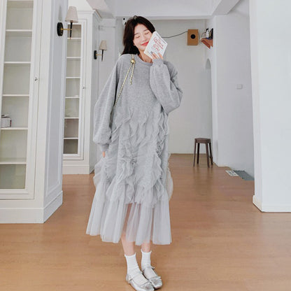 【ワンピース】カジュアル ゆる感  スウェットワンピース レディース 秋新作 超人気 おしゃれ映え 長袖ワンピース【JZシリーズ】