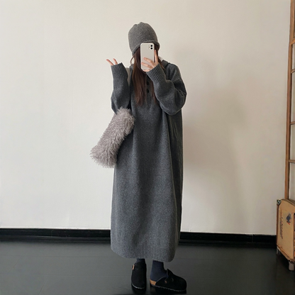 【ワンピース】春 秋 冬 無地 膝下丈 ロング丈 長袖 ワンピース 【FCシリーズ】