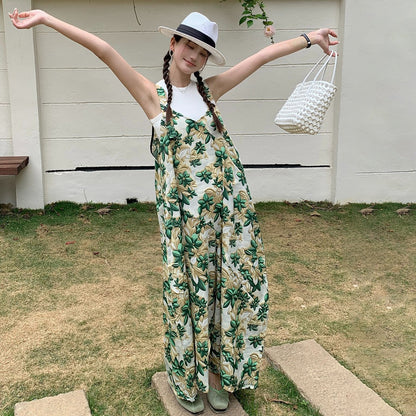 【ボトムス】フレンチリゾート風 夏 Vネック 清涼感 オールインワン【SHシリーズ】