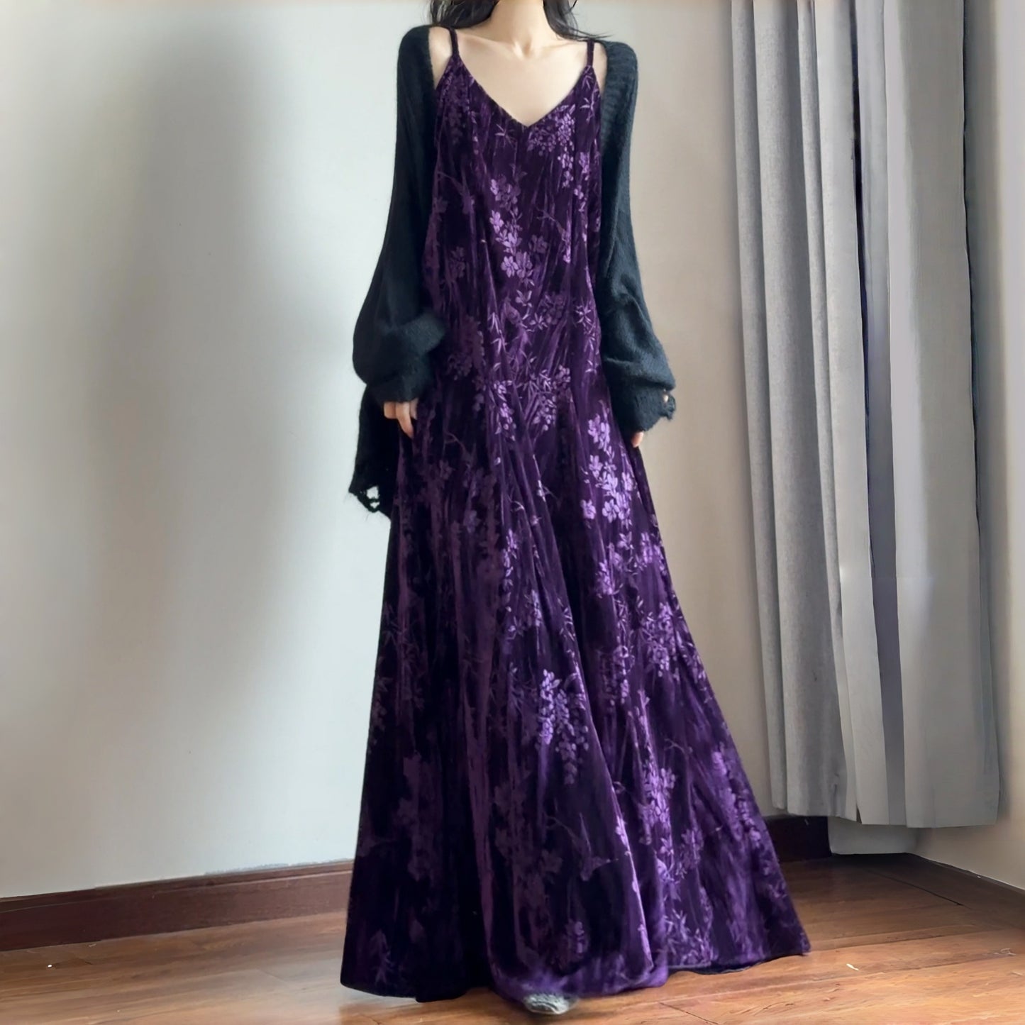 【ワンピース】気質よい 高品質 Vネック ストラップドレス【SHシリーズ】