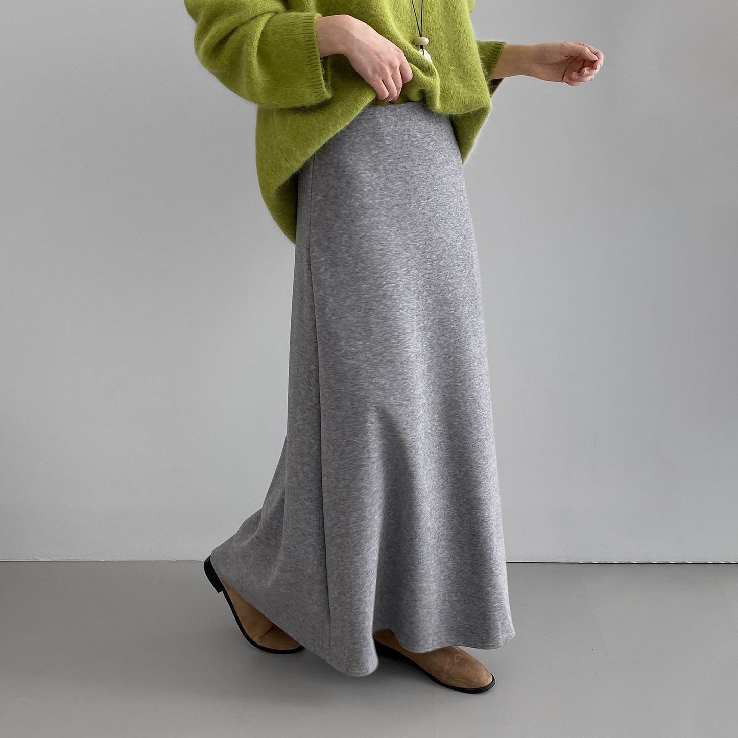 5カラー【ボトムス】裏起毛 スカート 気品ある無地 ドレープ感 レディース すっきりAライン フレアスカート【JZシリーズ】