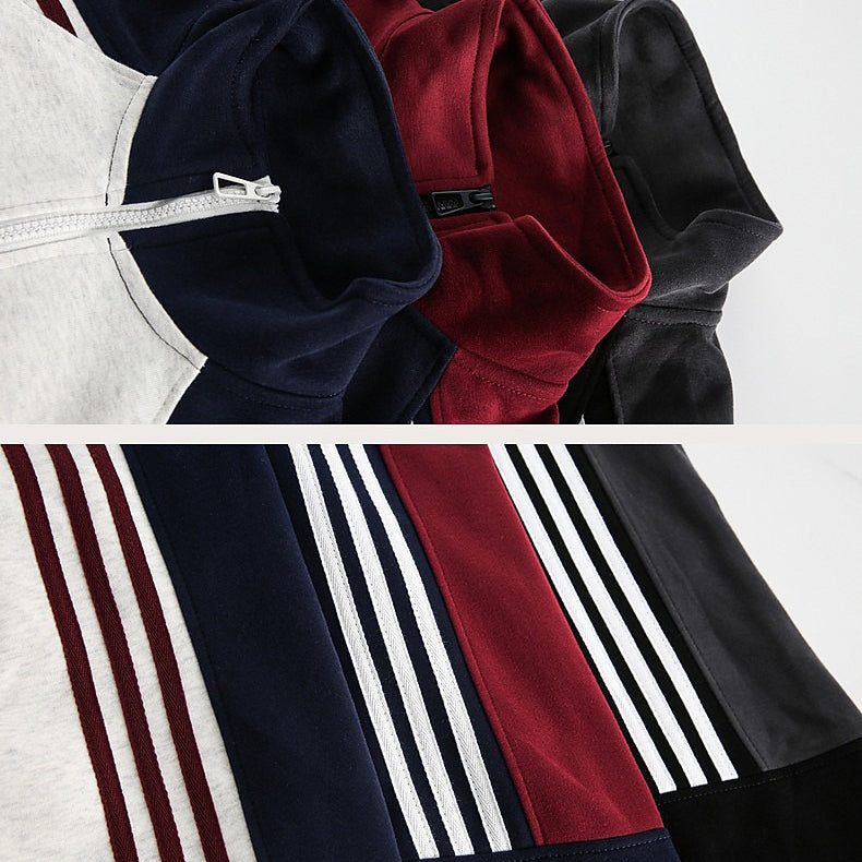 【アウター】アメリカン配色 切り替えデザイン 男女兼用 スポーティーカジュアル ジャケット レディース 春秋 学院風 ジップアップ パーカー ブルゾン【FCシリーズ】