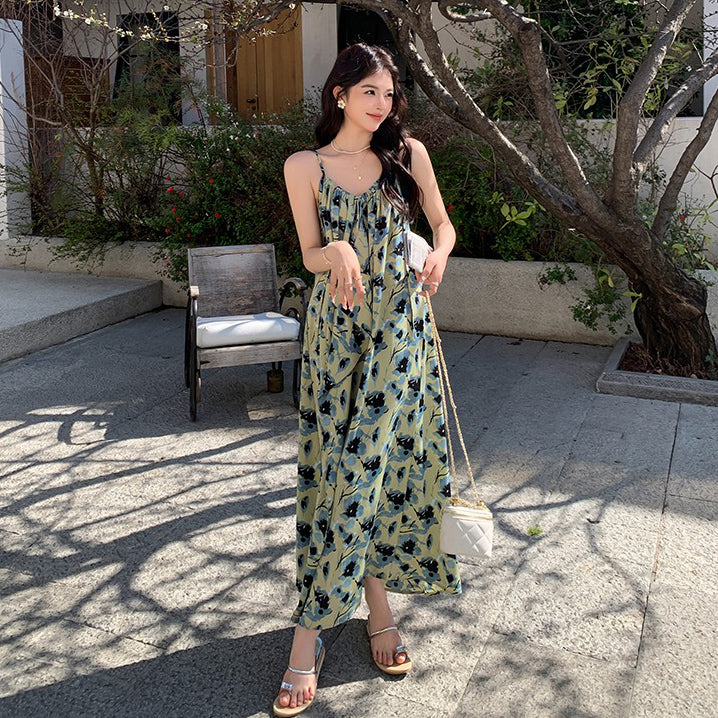 【ワンピース】ビーチリゾート風 夏 高級感 独特なエレガンス ノースリーブワンピース【SHシリーズ】