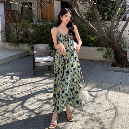 【ワンピース】ビーチリゾート風 夏 高級感 独特なエレガンス ノースリーブワンピース【SHシリーズ】