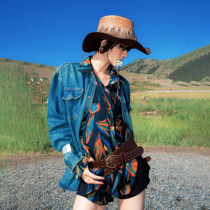 【トップス】フレンチレトロ ヘップバーン風 ブラウス レディース ヴィンテージフラワー 長袖 シャツ【SHシリーズ】【15～20日内発送】