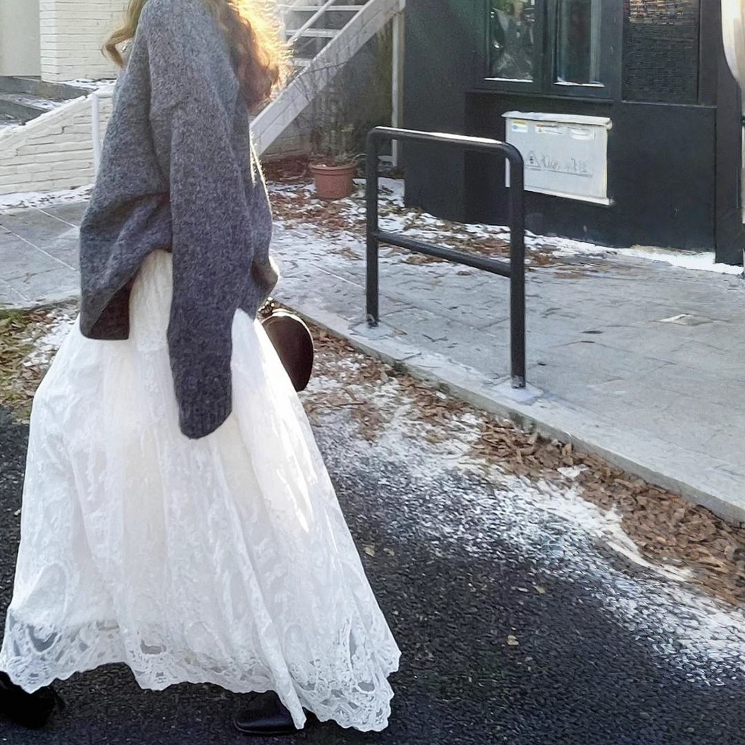 【ボトムス】春 秋 冬 レース  ハイウエストフェミニン スカート 【JZシリーズ】