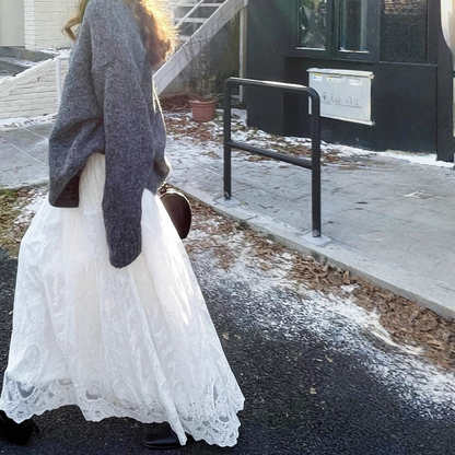 【ボトムス】春 秋 冬 レース  ハイウエストフェミニン スカート 【JZシリーズ】