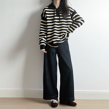 【ボトムス】ベルト付き！韓国風 ハイウエスト 裏起毛 ストレートデニムパンツ 冬 新作 ゆったりワイド カジュアル 【JZシリーズ】