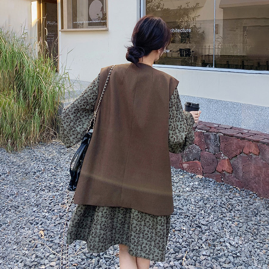 まとめ売りD ワンピースセット 2点セット！【セットアップ】ファッション高級感 スーツベスト＋