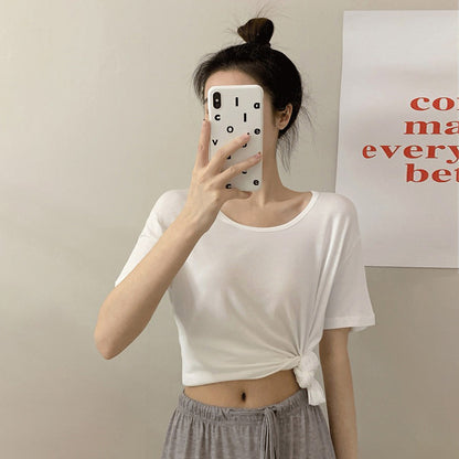 【トップス】冷感 Tシャツ レディース 夏 UVカット 無地 半袖 ゆったり 体型カバー インナー 人気 ベーシック【JZシリーズ】