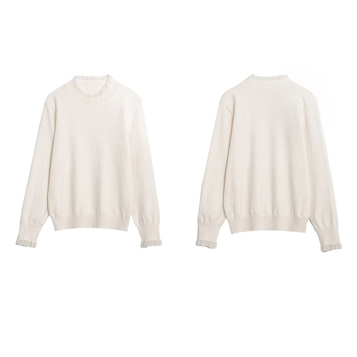 【トップス】◎インナー必須◎ レース切り替えメッシュニット Tシャツ【JZシリーズ】