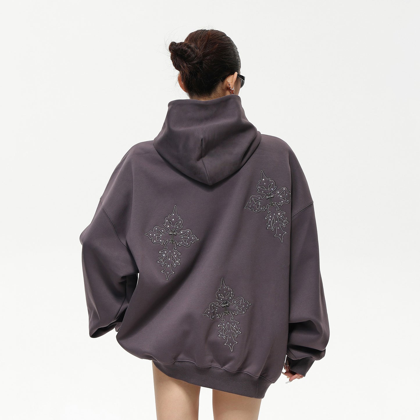 【トップス】✨刺繍デザイン フーディー ストリート風 オーバーサイズ スウェット レディース パーカー【FCシリーズ】