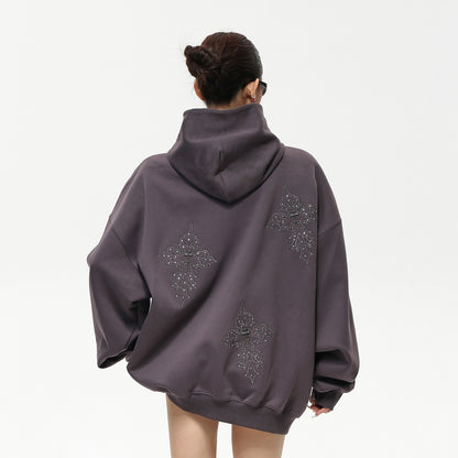 【トップス】✨刺繍デザイン フーディー ストリート風 オーバーサイズ スウェット レディース パーカー【FCシリーズ】