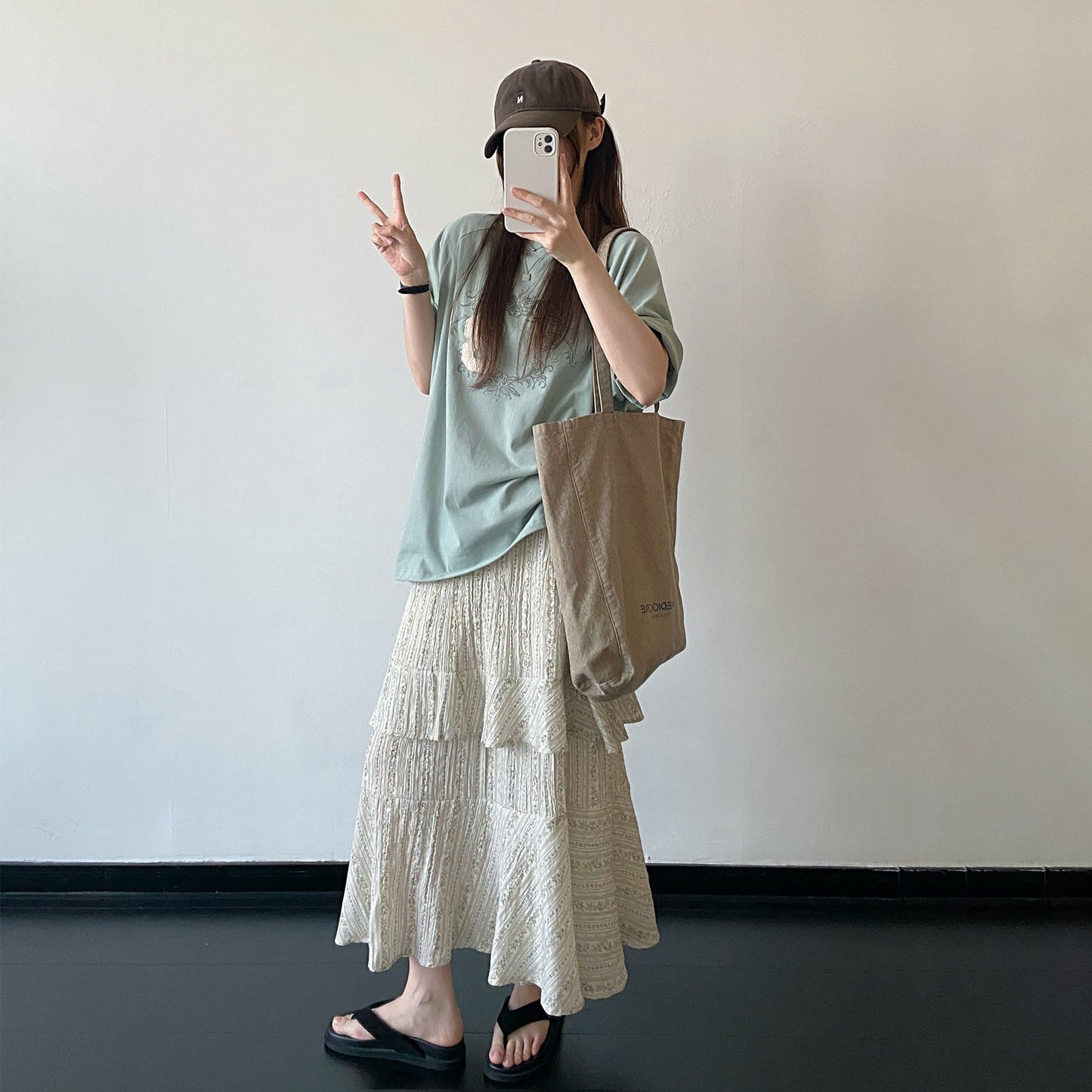 【トップス】レトロパッチ Tシャツ レディース 夏 ライトグリーン 半袖 ルーズフィット クール感 トップス 大人カジュアル 人気【FCシリーズ】