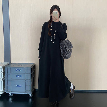 【ワンピース】大人上品ニットワンピース レディース 秋冬新作 ロング丈 ゆったり 着回し 大人カジュアル【JZシリーズ】