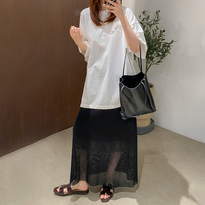 【トップス】ラウンドネック オーバーサイズ ドロップショルダー 半袖Tシャツ 夏新作【JZシリーズ】