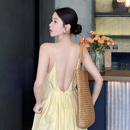 【ワンピース】【海辺のリゾート】着痩せ ノースリーブワンピース 2026新作｜ビーチ 撮影用 映えドレス