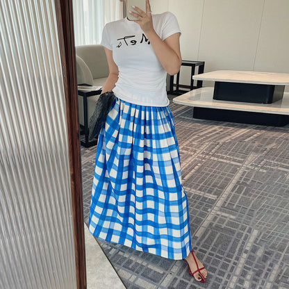 【ボトムス】韓国風 スリム見え 上品な雰囲気 ハイウエストミモレ丈フレアスカート 夏新作 ゆったりシルエット 【SHシリーズ】