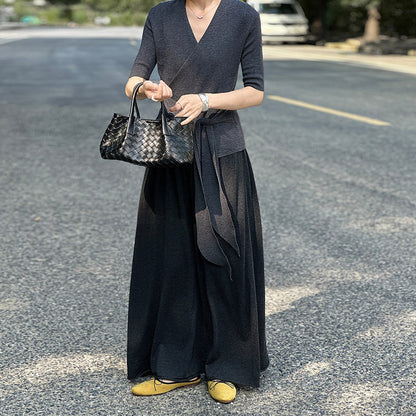 【ボトムス】ハイセンス ニットスカート レディース ウエストゴム 細見えムード感ロングスカート【JZシリーズ】