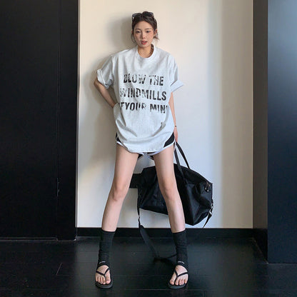 【トップス】Tシャツ レディース ロゴプリント 半袖 リラックスシルエット オーバーサイズ 夏新作【FCシリーズ】