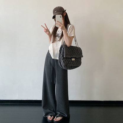 期間限定⭐️60%OFF【トップス】フロッキー混紡 Tシャツ レディース 夏 ハンドペイント 可愛いネコ柄 光沢感 クルーネック 半袖 ルーズフィット カジュアル 人気【FCシリーズ】
