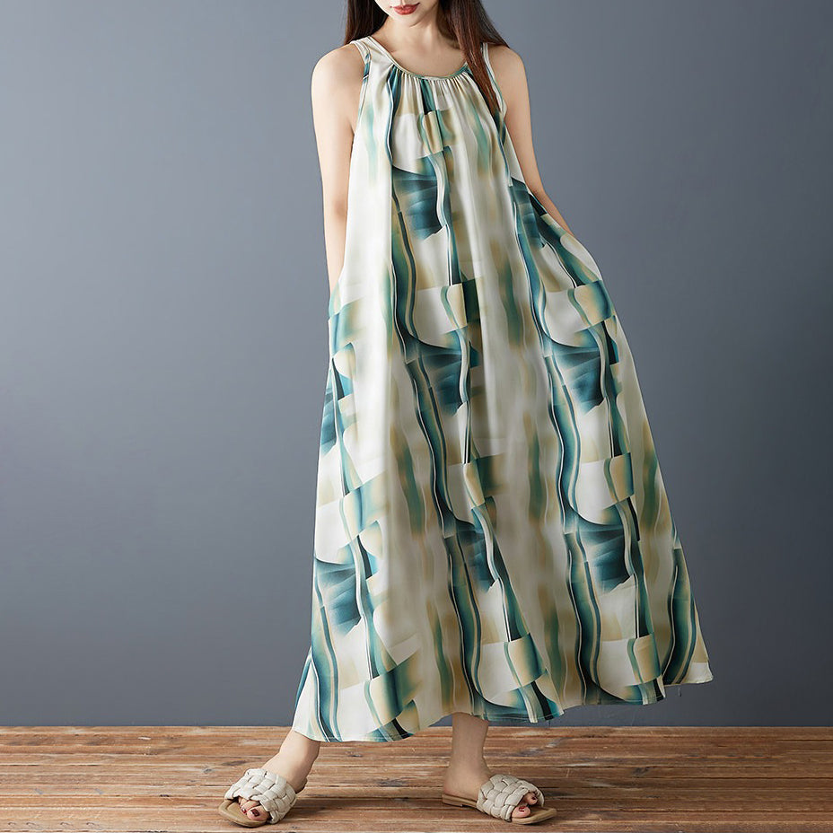 期間限定⭐️60%OFF【ワンピース】ノースリーブ ワンピース レディース 夏 シフォン ロングワンピース 花柄 ゆったり 体型カバー 薄手【SHシリーズ】