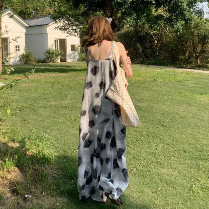 【ボトムス】夏新作 ヴィンテージ風 ローズ柄 ゆったりシルエット カジュアル オールインワン【SHシリーズ】