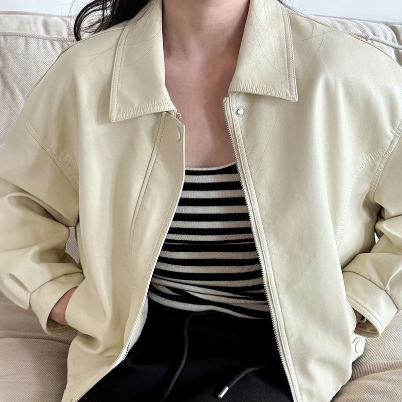 【アウター】春 秋 高見え PUレザー ファッショナブルでカジュアル ジャケット  【JZシリーズ】