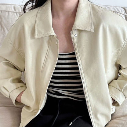 【アウター】春 秋 高見え PUレザー ファッショナブルでカジュアル ジャケット  【JZシリーズ】