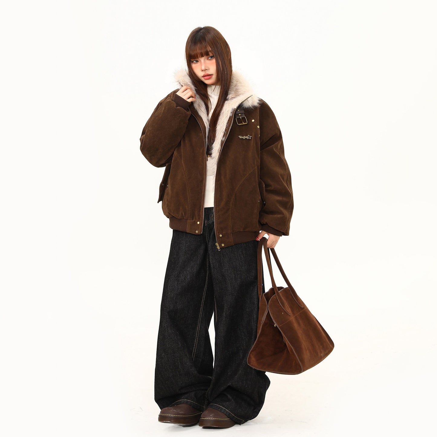 【アウター】ミラード イーグルモチーフ 中綿ジャケット ヴィンテージ風 ワーク レディース 厚手 綿入れコート【FCシリーズ】