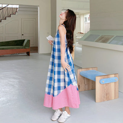 【ワンピース】写真映え抜群 カジュアル細見え 甘めノースリーブワンピース【SHシリーズ】