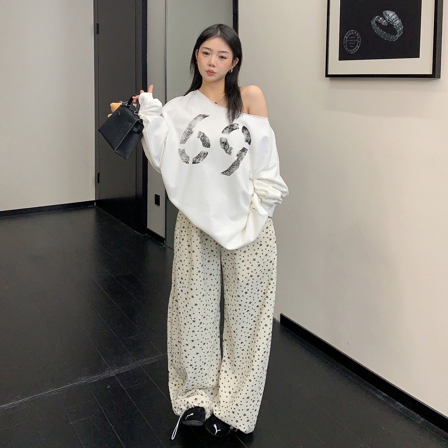 【ボトムス】ヴィンテージ ベーシック ルーズシルエット ストレート ワイドパンツ【FCシリーズ】