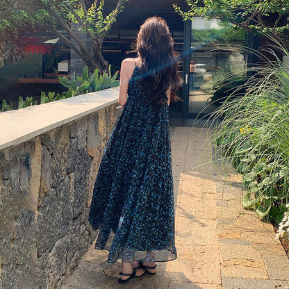 【ワンピース】清涼感あふれる絶美な夏新作 ファッショナブルなリゾート風 花柄ノースリーブワンピース【SHシリーズ】