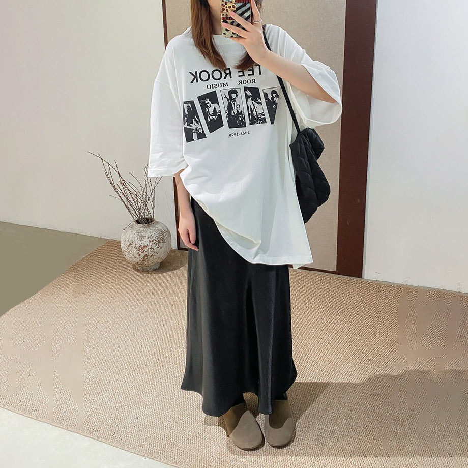 【トップス】プリント Tシャツ｜上質 長絨綿使用｜オーバーサイズ ビッグシルエット半袖【JZシリーズ】