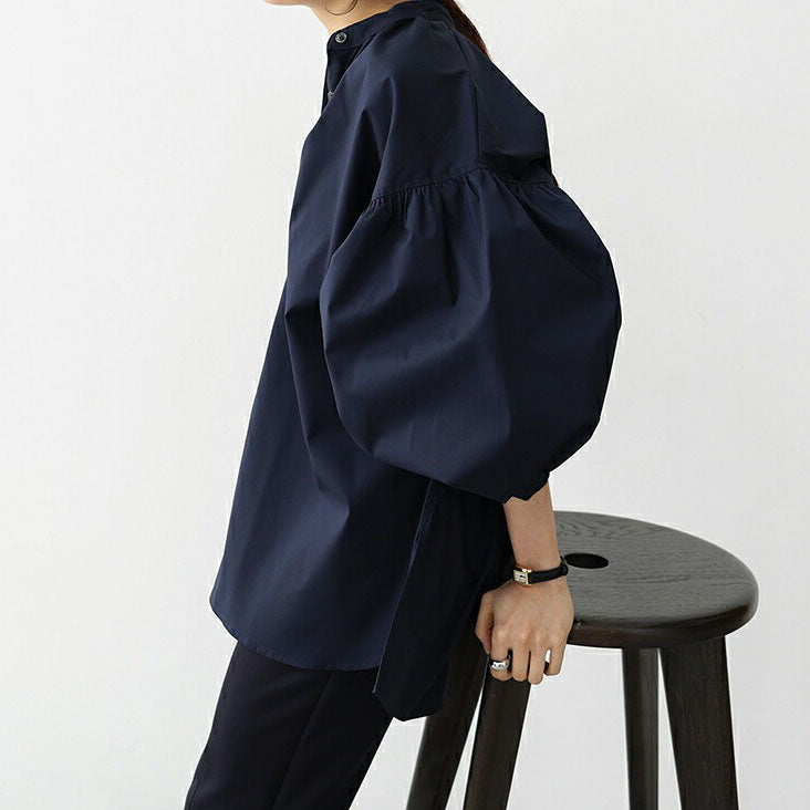 【トップス】春夏 個性派 立ち襟 ゆったり シルエット バルーンスリーブ シャツ·ブラウス
